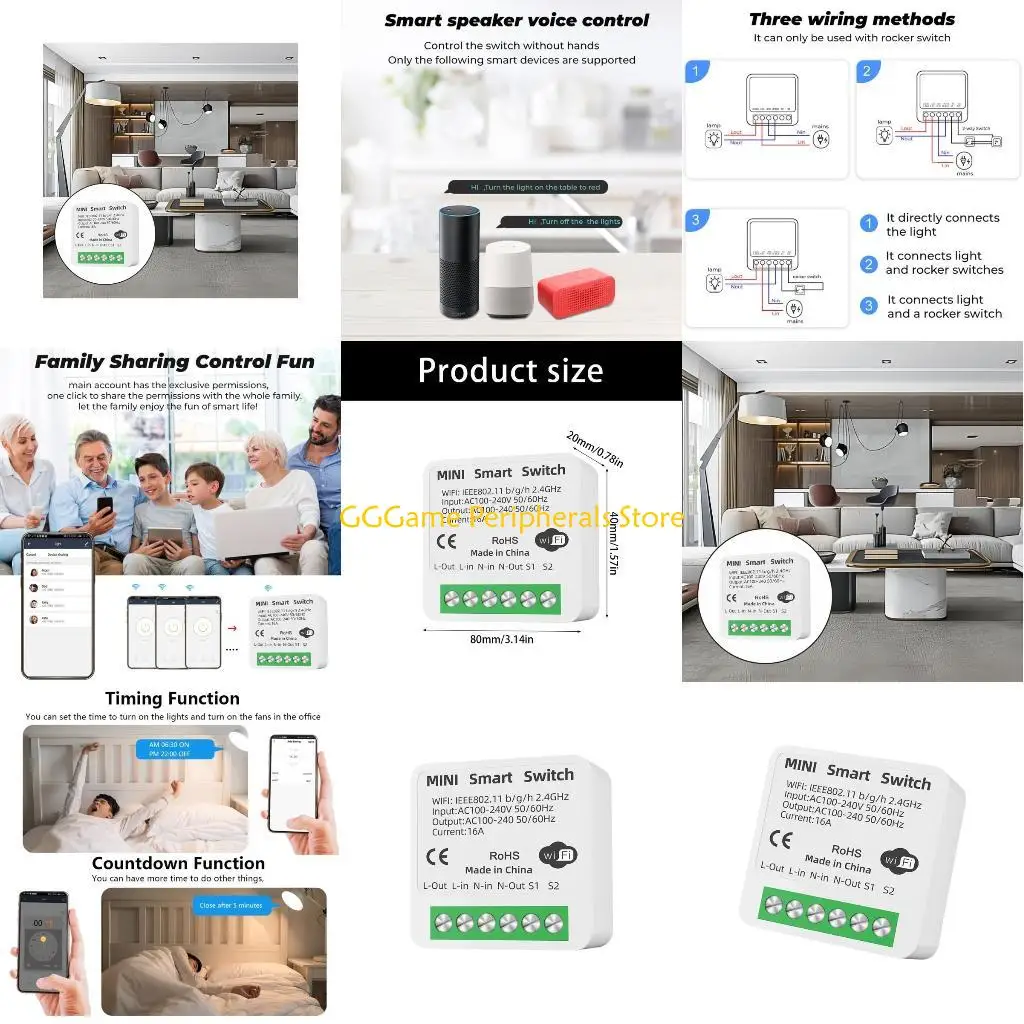 

U55B 16A 2-позиционные переключатели управления с таймером и функцией обратного отсчета. Переключатели Wi-Fi. Выключатель с и