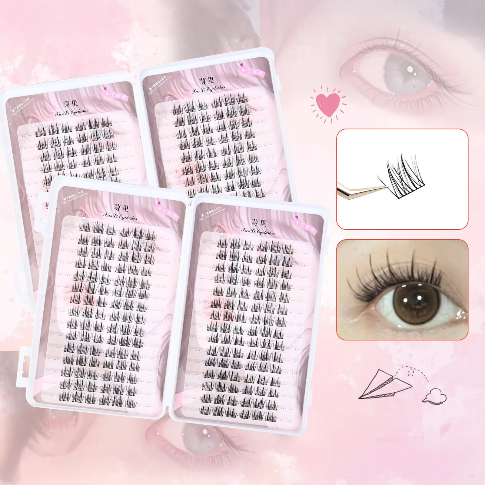 30 rangées 3D vaporeux moelleux faux cils grappe bricolage Extension de cils beauté aspect naturel maquillage des yeux Super haute capacité livre de cils