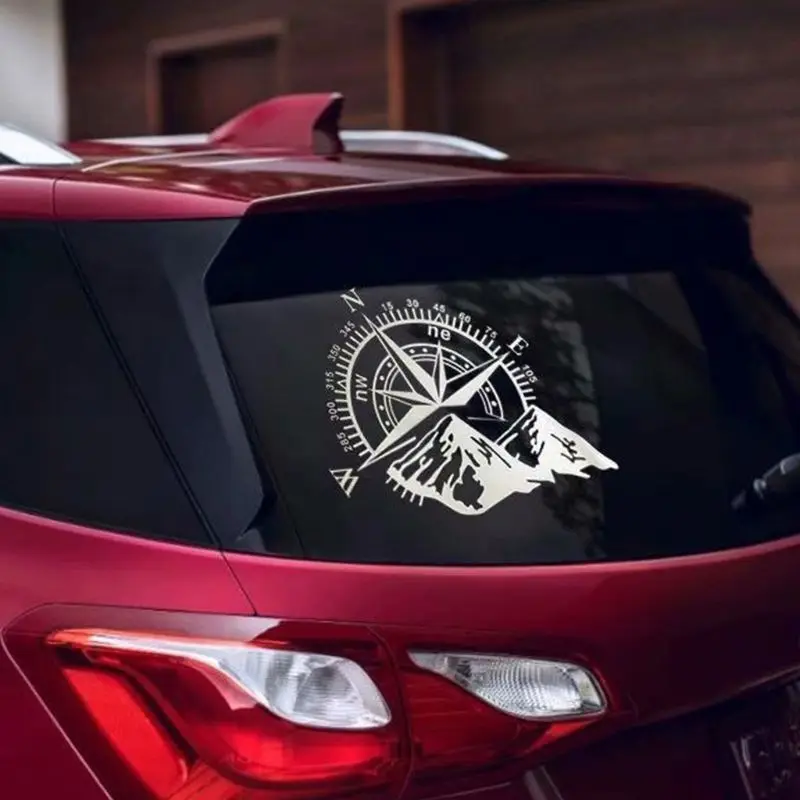 Mountain Compass Fashion Laser Colorful Car Decal Auto Body Styling Decoration Sticker Rear Windshield Decals Parts Accessories