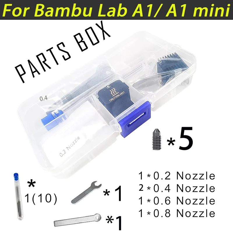 Bambu Lab A1/A1 Mini/H2D ホットエンドキット用、硬化鋼ノズル5個