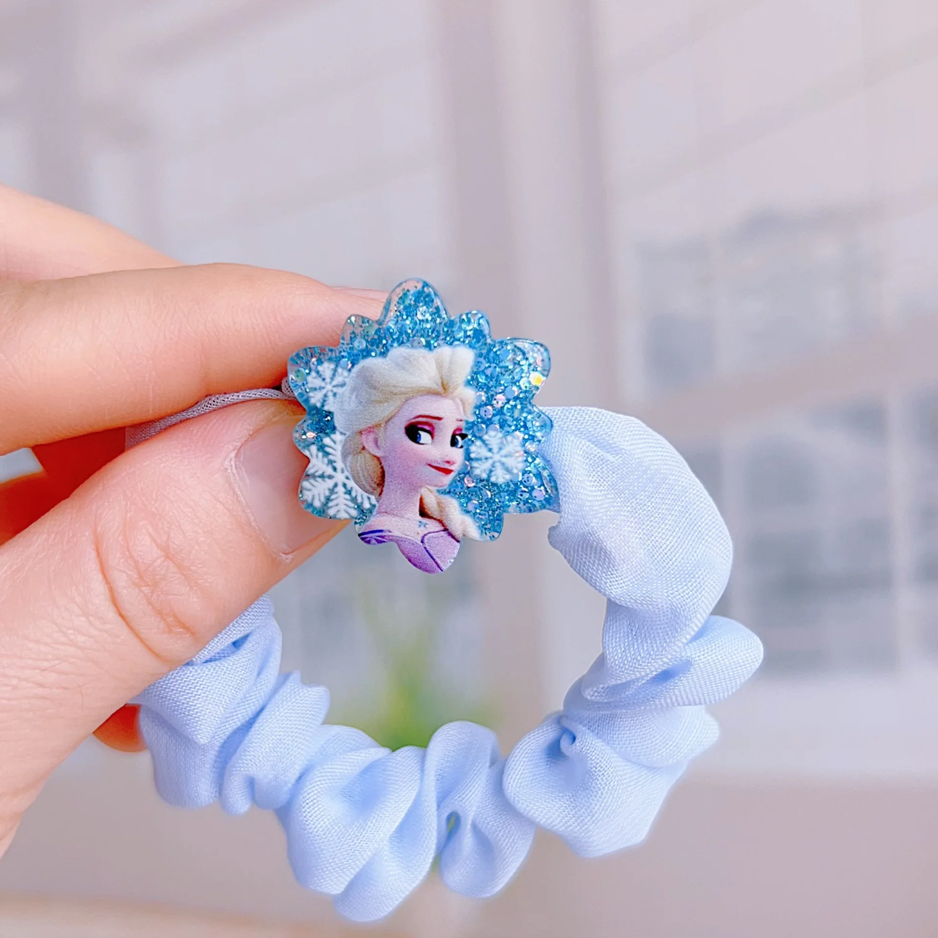5 Stück Disney Anime Frozen Elsa Haarbänder Kawaii Elsa Haarnadel Cartoon Gummiband Haarschmuck Mädchen Spielzeug Geburtstagsgeschenke