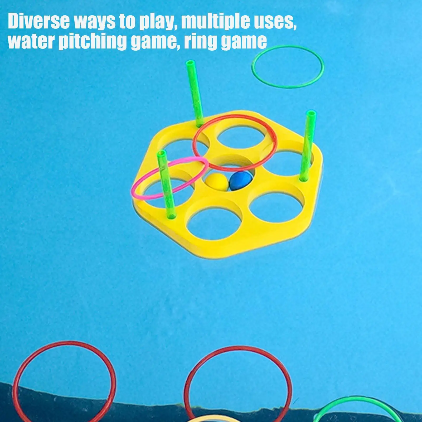 

Swimming Pool Ring Throw Games Floating Foam Triangle Throw Water Sports Game Activities with Balls Motor Skills improve