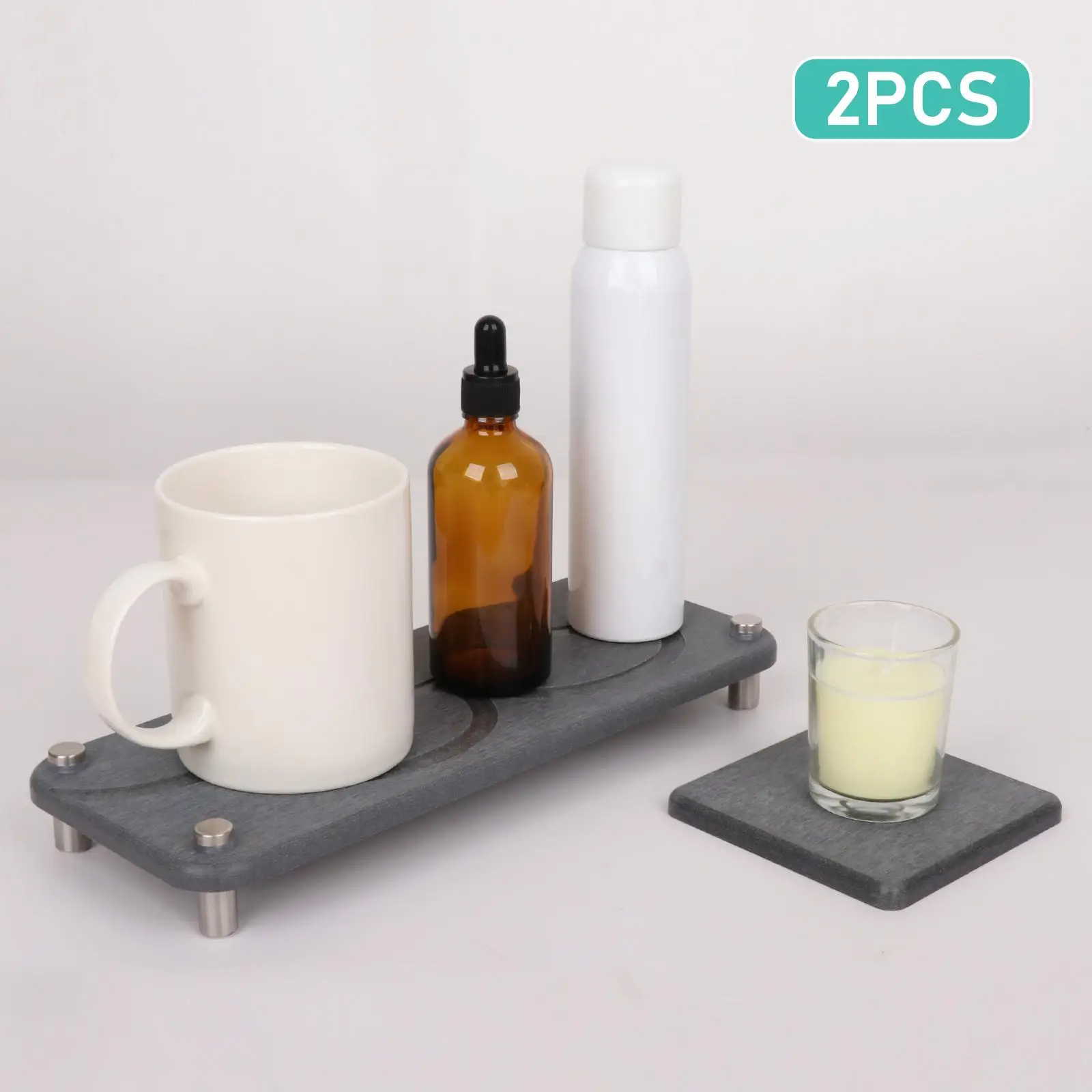 

4x мгновенный сухой органайзер для раковины в ванной комнате, диатомитовый поднос для туалетных принадлежностей для растений