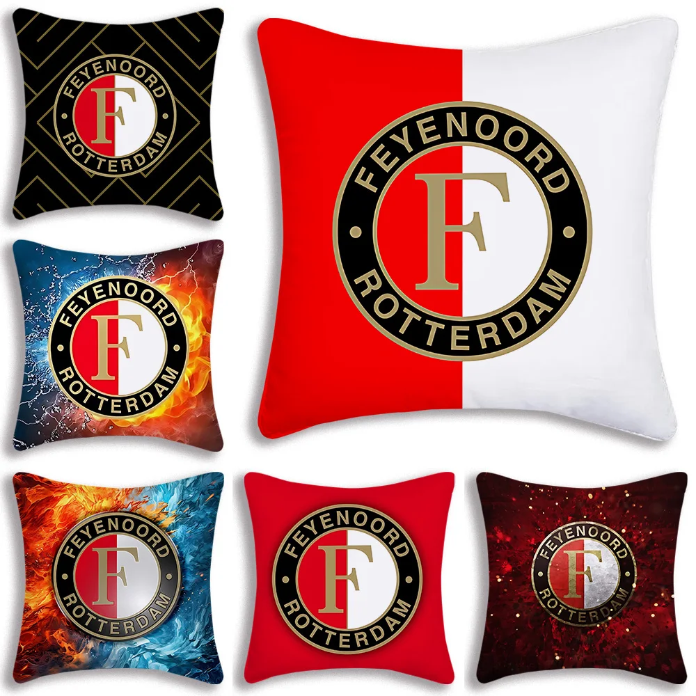 Pillow Covers Cartoon Sofa Decorative Home Double-sided Fc F-FeyenoordS Printing Short Plush Cute Cushion Cover