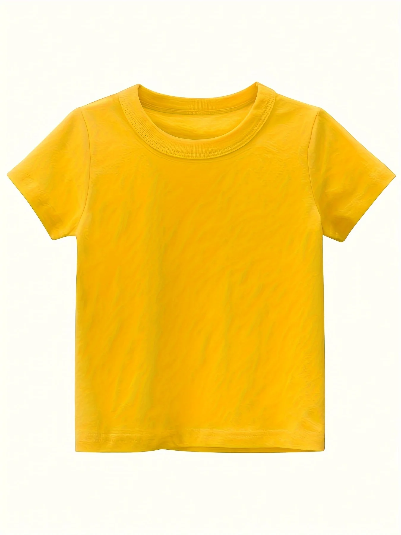 Boys Solid Color Leisure Sports T-shirts - Soft 100% Cotton, Breathable & Durable, Quick-Drying Summer Outdoor Clothing for Ever