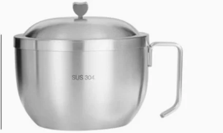 

Double Layer Insulated Soup Bowl Stainless Steel Noodle Ramen Bowl With Lid Food Storage Container For Home Office Dorm