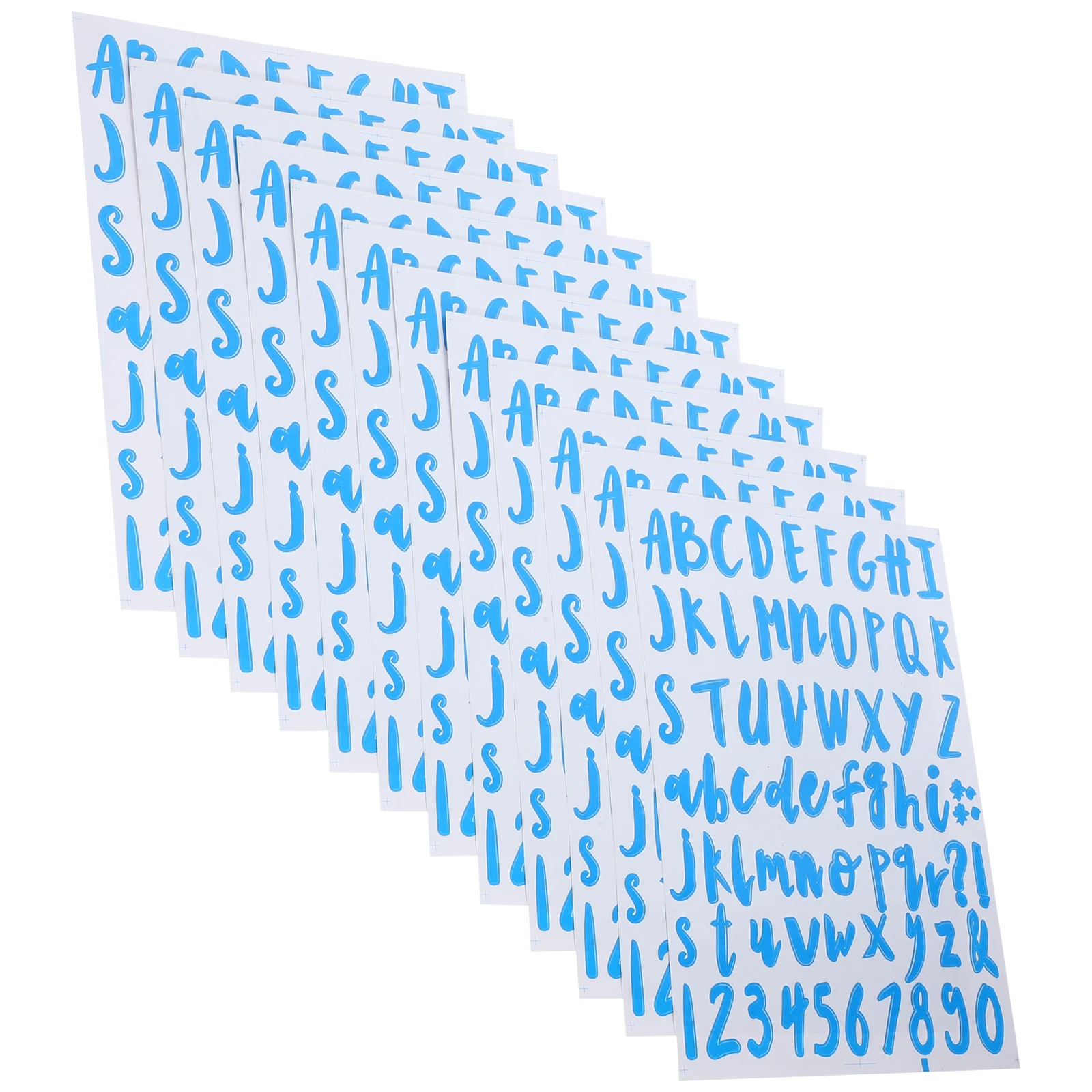 

12 Sheets Alphanumeric Label Poster Board Letters Self Adhesive Colorful Sticker Decals Scrapbook