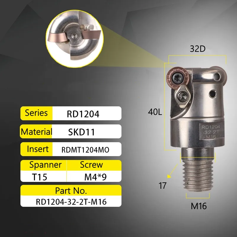 نهاية مطحنة رئيس RD0802/10T3/1204 كربيد إدراج RDMT0802/10T3 الدقة بالقطع مثبت طحن قطع الكتف قاطعة المطحنة