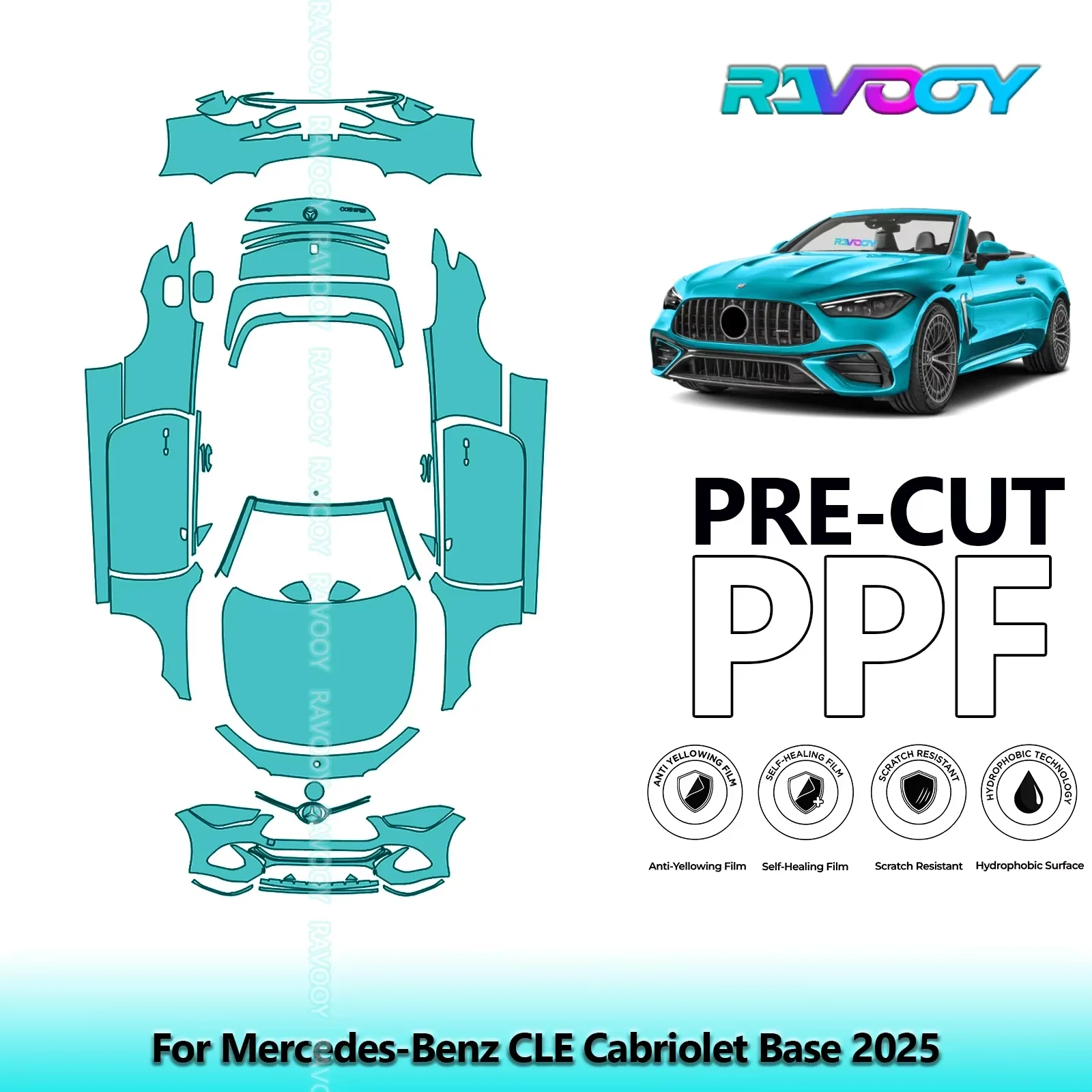 

Full Vehicle Clear Bra Precut PPF Paint Protection Film For Mercedes-Benz CLE Cabriolet Base 2025