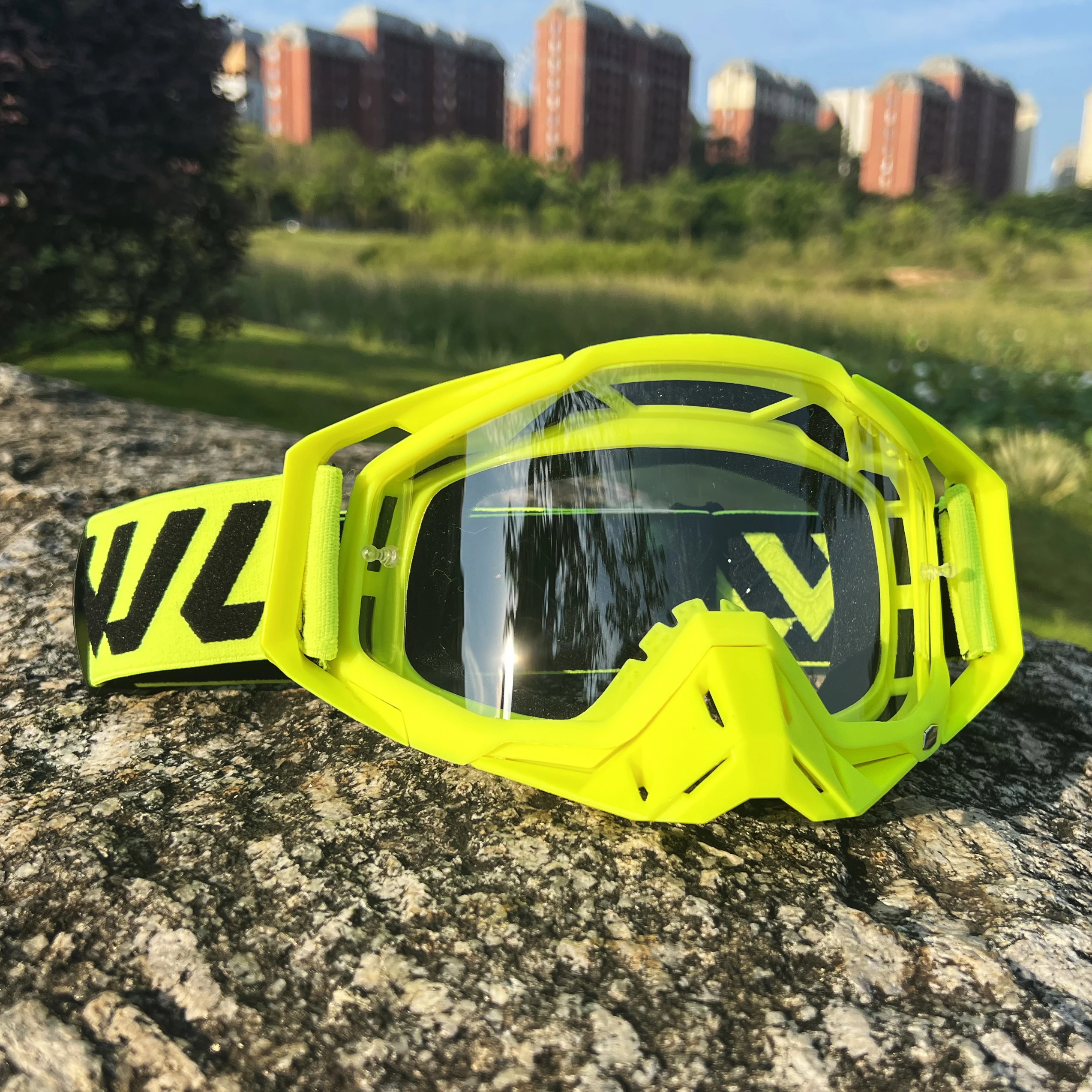 WJL Motocross Goggles Motorcycle Glasses Off-road ATV MTB MX Silicone Anti-slip Belt Windproof Outdoor Cycling Racing Goggles