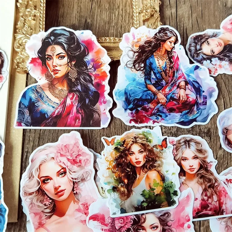 

Watercolor exotic beauty Stickers: Sweet and Cute Characters for Journaling, Scrapbooking and DIY Crafts stationary planner