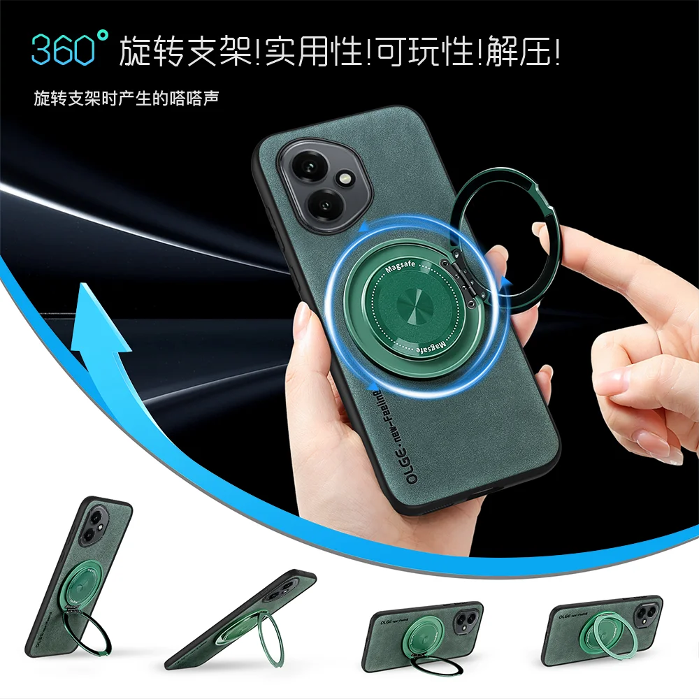 맥세이프 마그네틱 360 °   회전 금속 차량 브래킷 링 폰 케이스 Honor 400Pro 400 Lite 300 Pro 200 Lite Ultra 100 Pro용