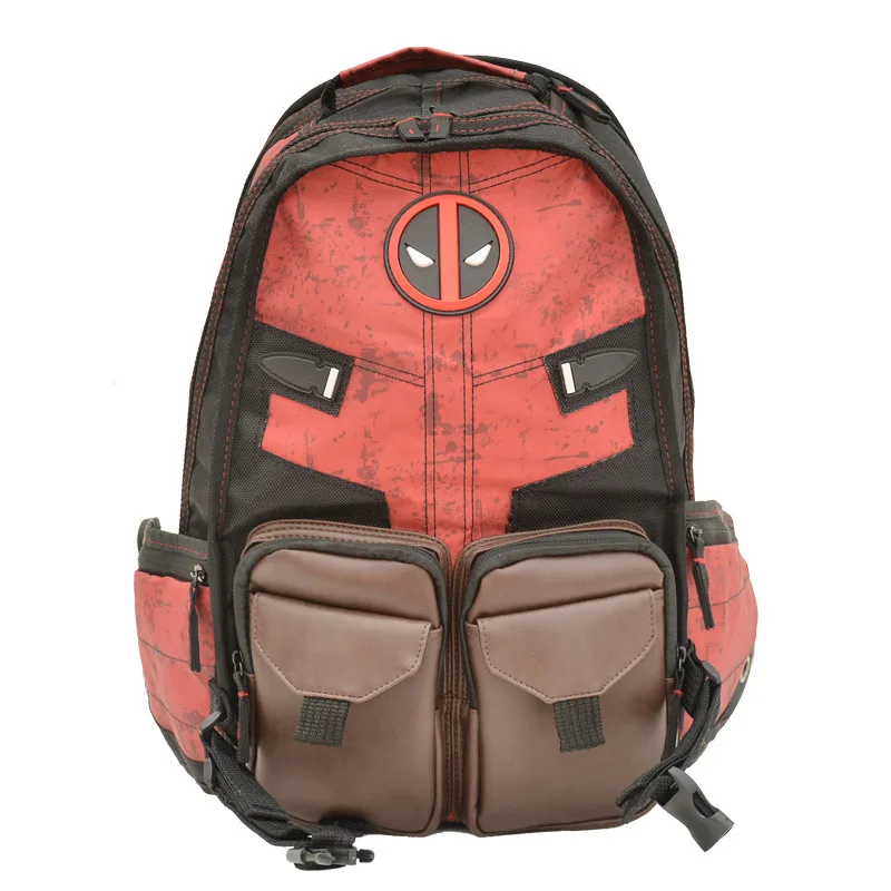 Marvel Anime Periphery Deadpool Backpack Student Casual Backpack Batman Bag Multi Pocket Design Multi Functional Backpack Gift