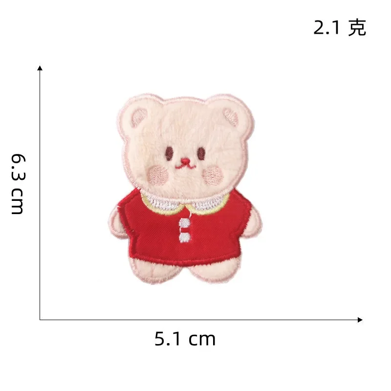 Imagem -03 - Patch Bordado de Luxo Rosa Urso Encaracolado Coelho Patas Lenço Acessório de Decoração de Roupas Faça Você Mesmo 20 Pcs Lot