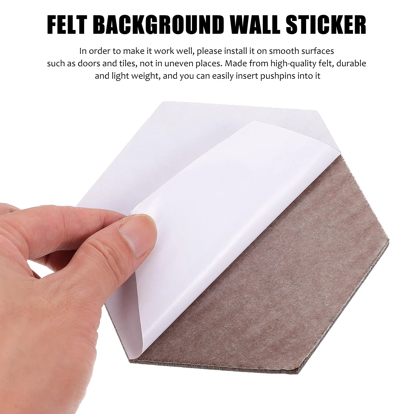 

12 pcs Felt Backdrop Wall Sticker Hexagon Boards Black Soundproof Decoration Bulletin Board for Bedroom Office
