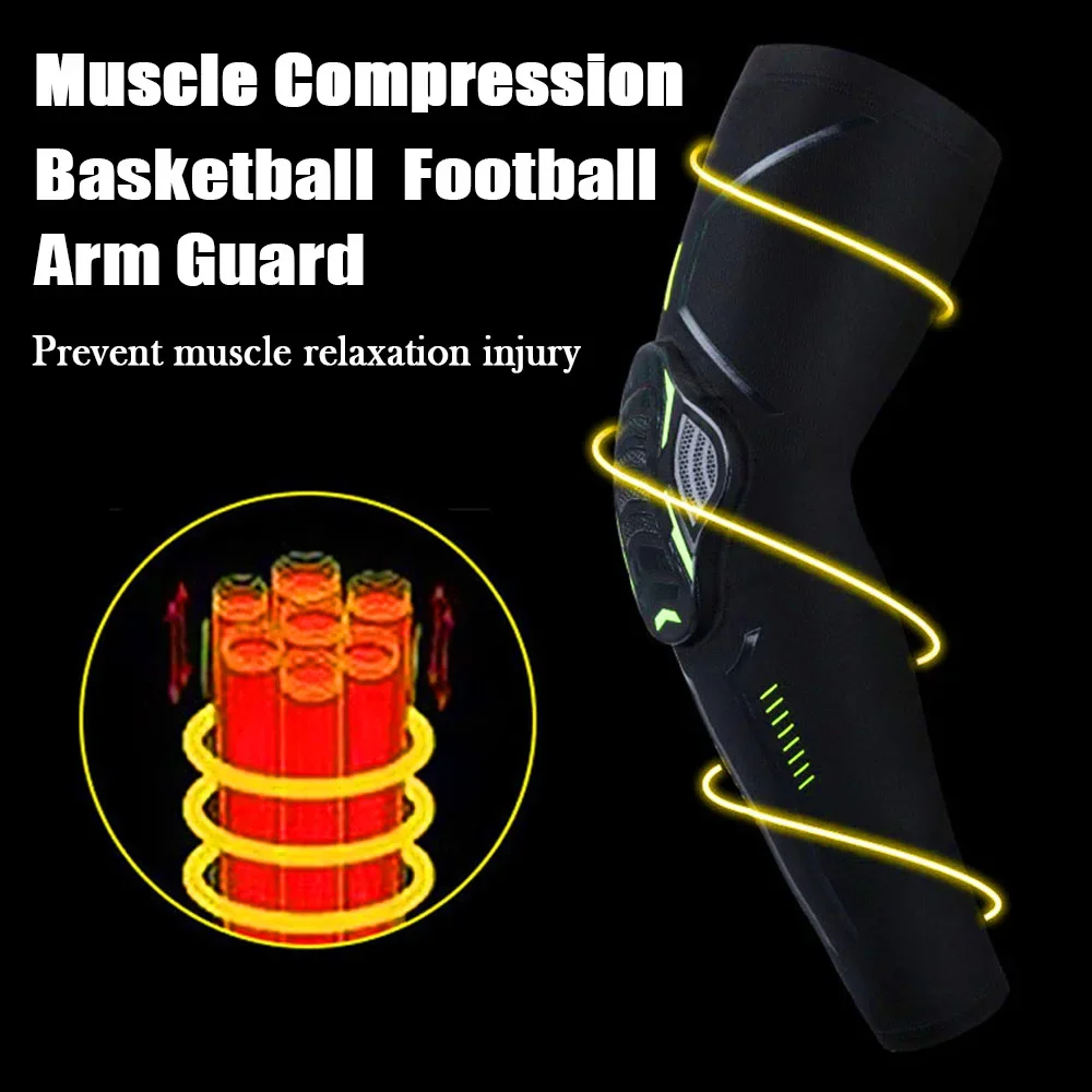 1Pcs Sports Crashproof Elbow Support Pads Breathable Arm Compression Sleeve for Cycling Running Basketball Football Volleyball