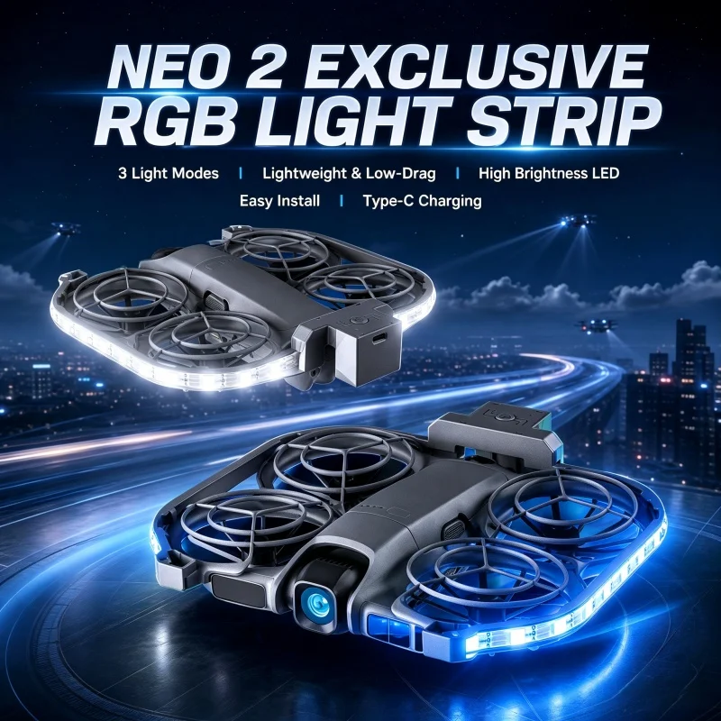 Светодиодная лента для DJI Neo 2, индикатор ночного полета, 3-уровневые световые режимы, RGB-подсветка, аксессуар для дрона