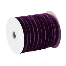 1Roll 50 Yards Purple Single Face Velvet Ribbon for Christmas Wedding Wrapping Crafts Decoration Favors