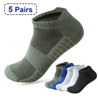 5 pairs High Quality Men Ankle Socks Breathable Cotton Sports Socks Mesh Casual Athletic Summer Thin Cut Short Sokken Size 38-45