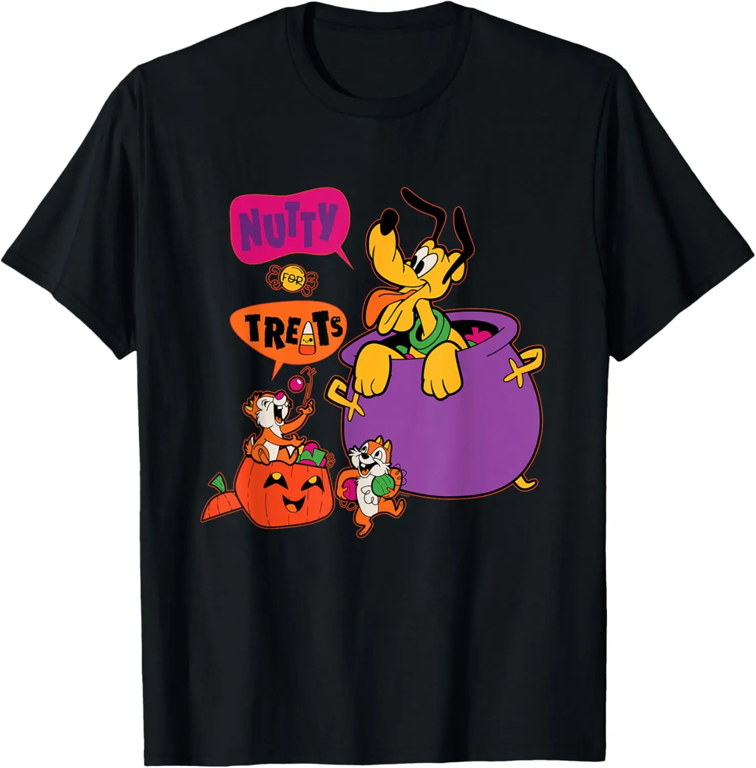 Pluto and Chip ‘n’ Dale Nutty for Treats Halloween T-Shirt