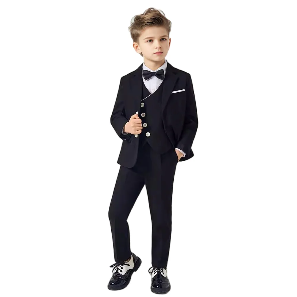 

Children's Formal Dress Suits Boys Piano Performance Photography Birthday Costume Kids Blazer Pants Bowtie Outfit