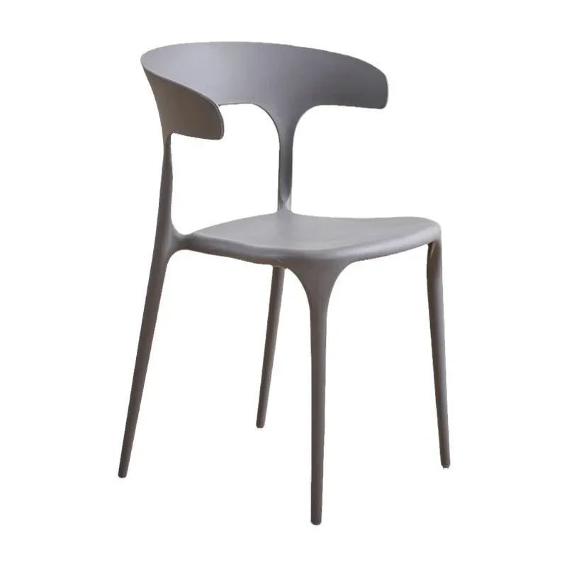 

Simple horn chair Plastic Stackable dining table Modern simple backrest Desk stool Leisure chair