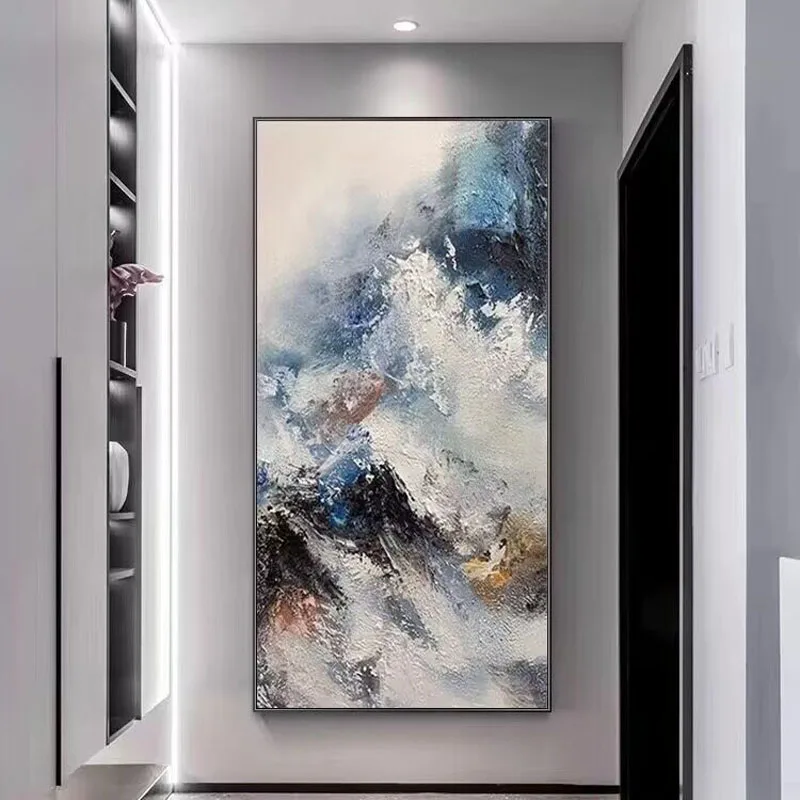 Pure Hand-Painted Valley Scenery Oil Painting Modern Abstract Handmade Oil Painting Decoration Mural For Bedroom Dining Room