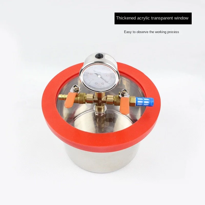 ZC-S2001 3L epoxy resin vacuum defoaming barrel 12MM thickness Vacuum degassing chamber stainless steel 20CM diameter