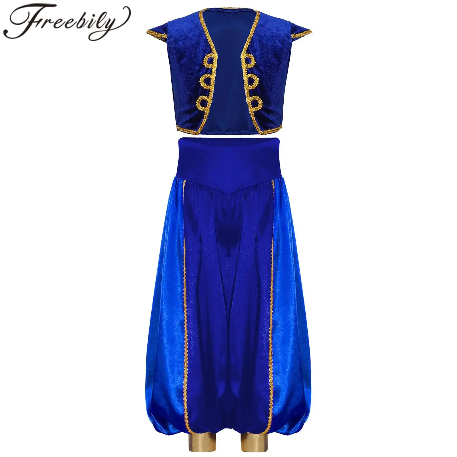 

Children Arab Fairy Tale Arabian Prince Cosplay Costume Kids Boys Mythical Character Roleplay Outfit Halloween Party Fancy Dress