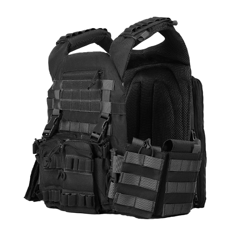 

Tactical Vest Modular MOLLE System Multi-Pocket Adjustable Lightweight for Outdoor Hiking, Airsoft & Survival