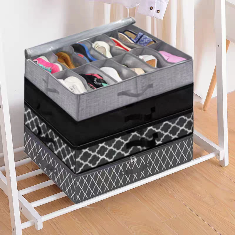 

Dustproof Shoes Boxes Under Bed Shoe Storage Organizer Box Household Foldable Moisture Proof Shoes Visible Storage Box