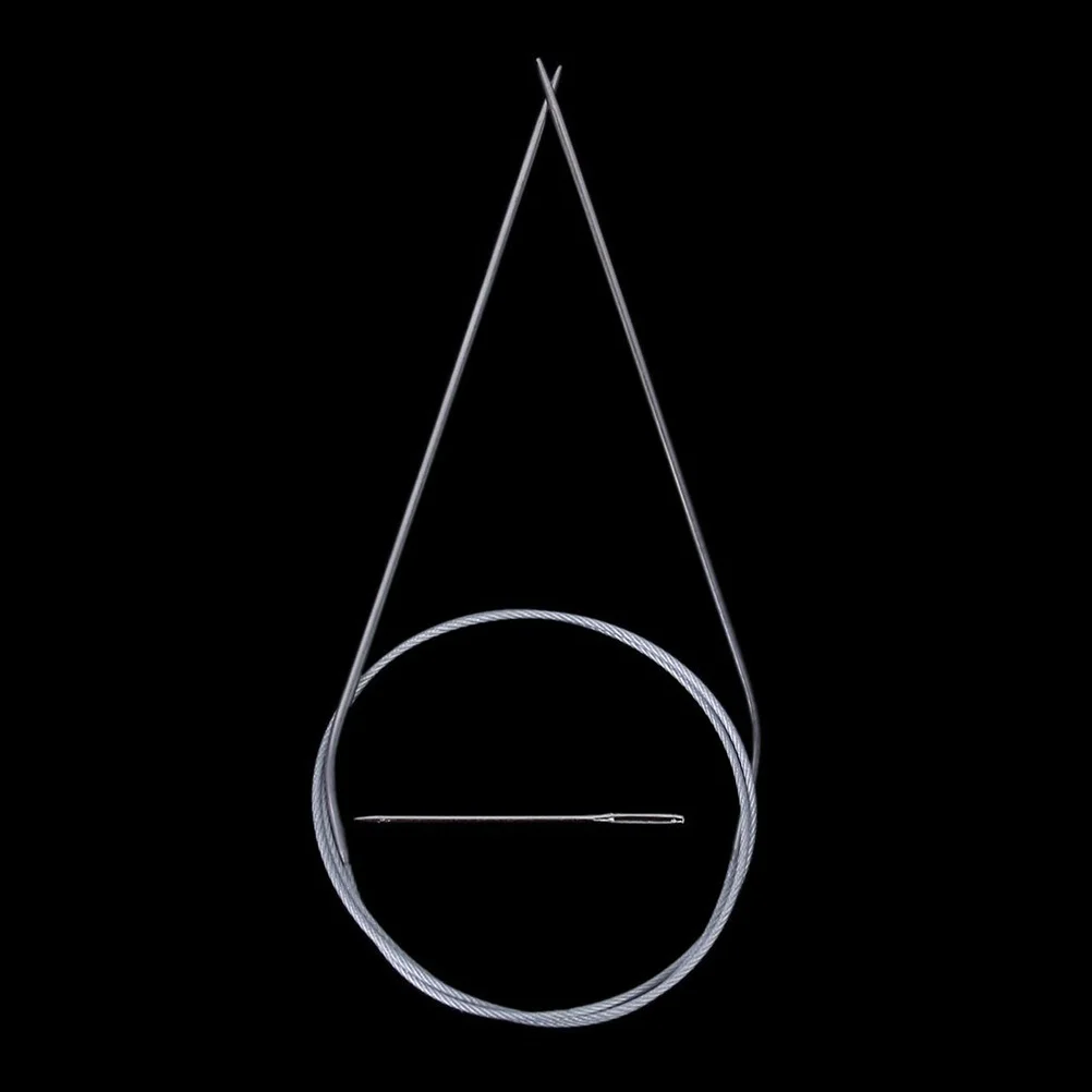 11 مجموعات المهنية 80 سنتيمتر إبر الحياكة الدائرية الفضة دائم الفولاذ المقاوم للصدأ 15 مللي متر إلى 5 مللي متر خفيفة الوزن سهلة الاستخدام