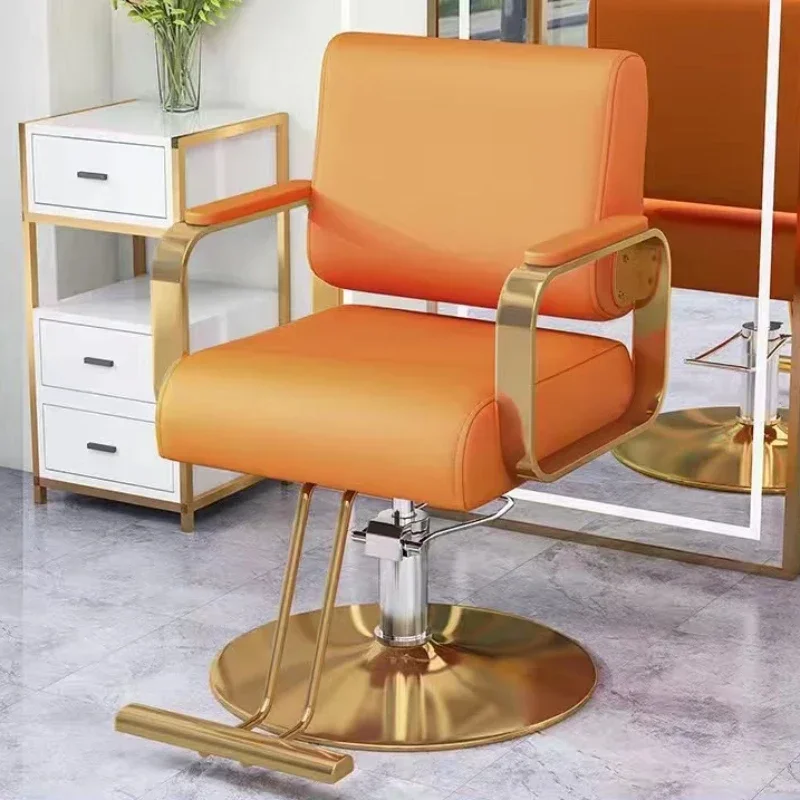 Modern Barbershop Barber Chairs Workshop Hairdressing Hot Dyeing Speciality Barber Chairs Silla Barberia Beauty FurnitureQF50BC