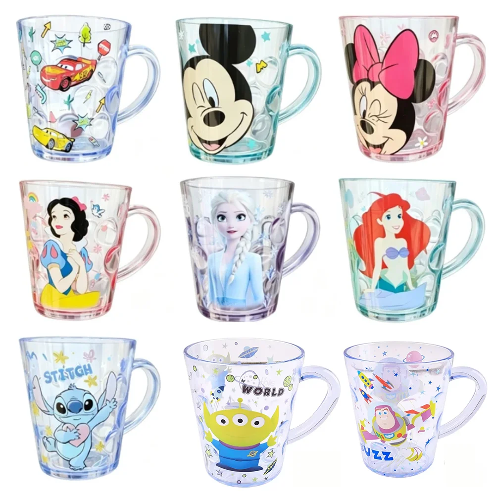 Disney Mickey, Minnie, stitch, Elsa,Toy Story, acrylic water cup, portable, anime peripheral cup, stylish appearance gift option