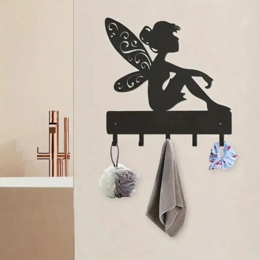 ที่แขวนกุญแจติดผนังรูปทรงเอลฟ์ ทำจากเหล็ก ใช้ได้หลากหลาย สำหรับแขวนเสื้อโค้ท กระเป๋า ของตกแต่งผนังที่สวยงามและใช้งานได้จริง