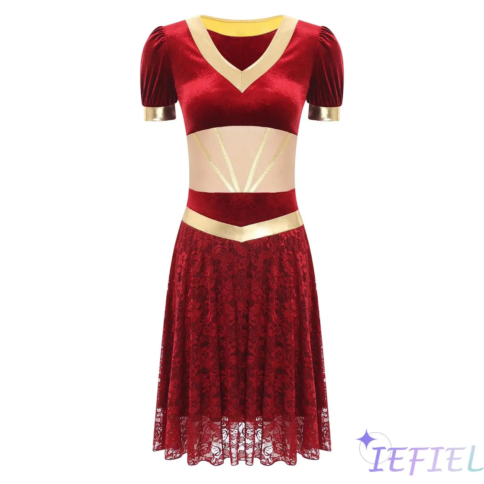 

Women Middle Eastern Dance Dress Arabian Floral Metallic Gloss Lace Contemporary Dance Dress Elegant Belly Folk Dance Costume