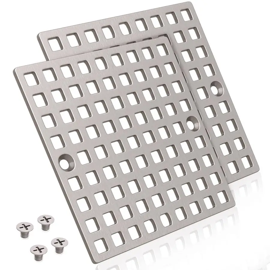 

37 8 Brushed Nickel Shower Drain Cover Square Floor Drain Cover Replacement Hair Catcher Drain Strainer for Bathrooms, Showers,