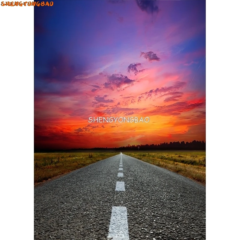 SHENGYONGBAO Route Paysage Naturel Photographie Fond Voyage Paysage Photo Décors Studio Props 2162 TKGL-01