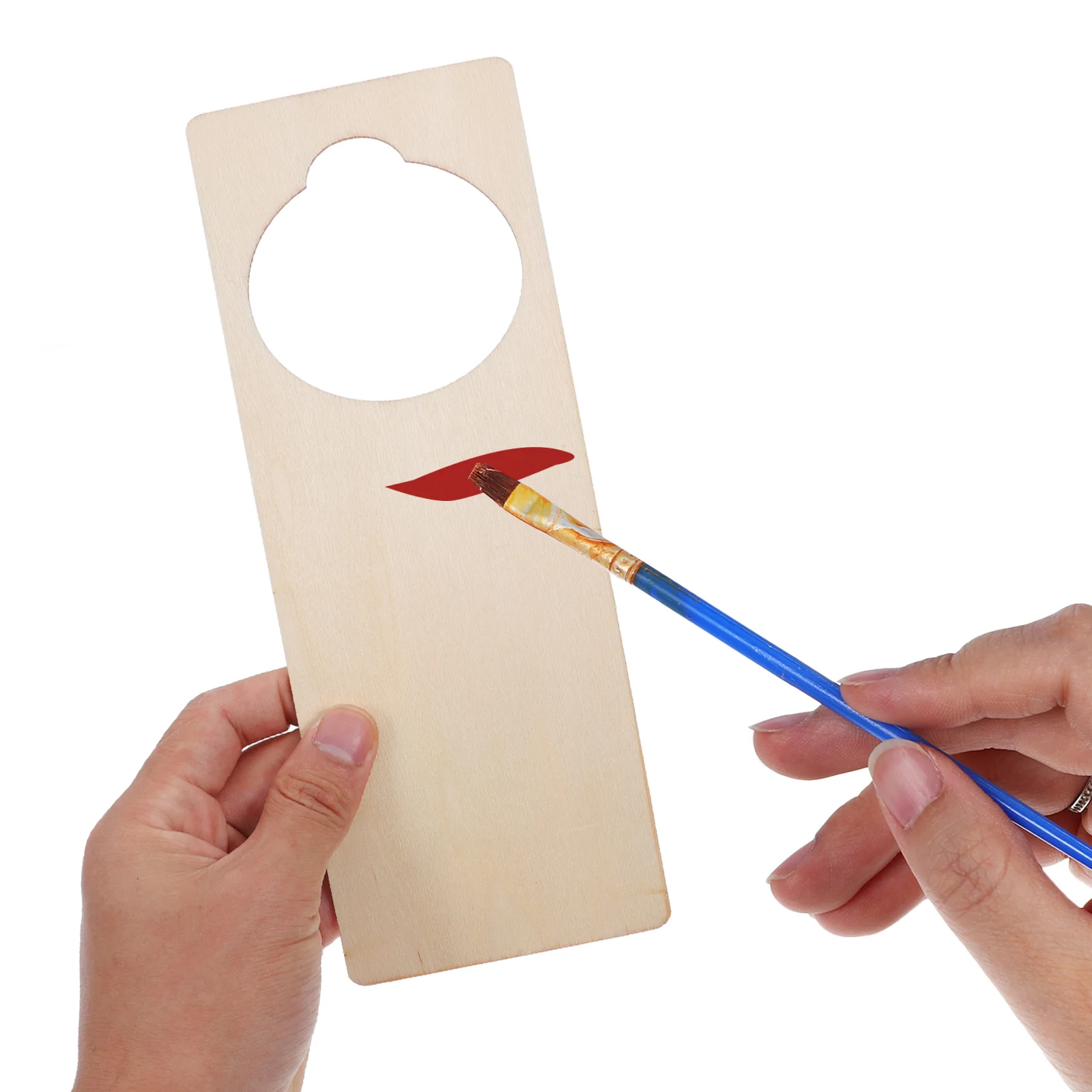 

5pcs Wooden Door Knob Sign Blank Unfinished Doorplate For Diy Craft Home Decor Hotel Office Wall Hanging Handicraft Supplies