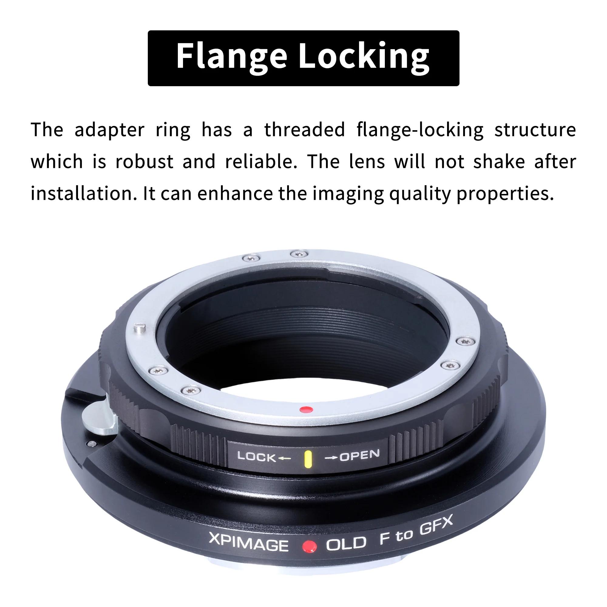 XPIMAGE F to GFX Lens Mount Adapter Ring Compatible with Nikon F AI AIS Lens for Fujifilm GFX Cameras GFX50 GFX100