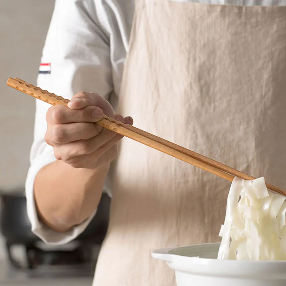 

Extended Hot Pot Chopsticks 2 Pairs Wood Cooking Reusable Long Noodle Beech Extra Lengthened BBQ Fry Pick Up Boil