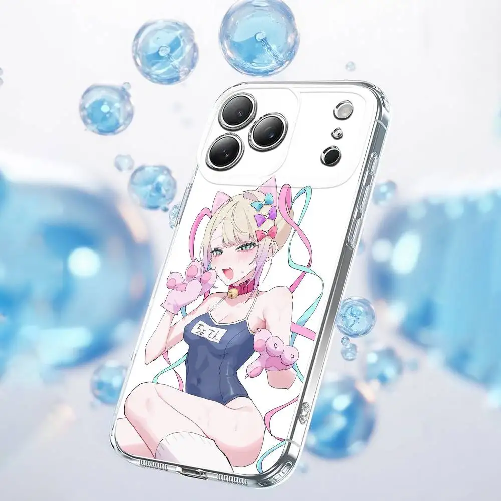 حافظة هاتف N-Needy Streamer Overload Ame Angel لهاتف iPhone 17,16,15,14,13,12,11 Plus, Pro,Max,Plus,E,Air,غطاء شفاف صغير