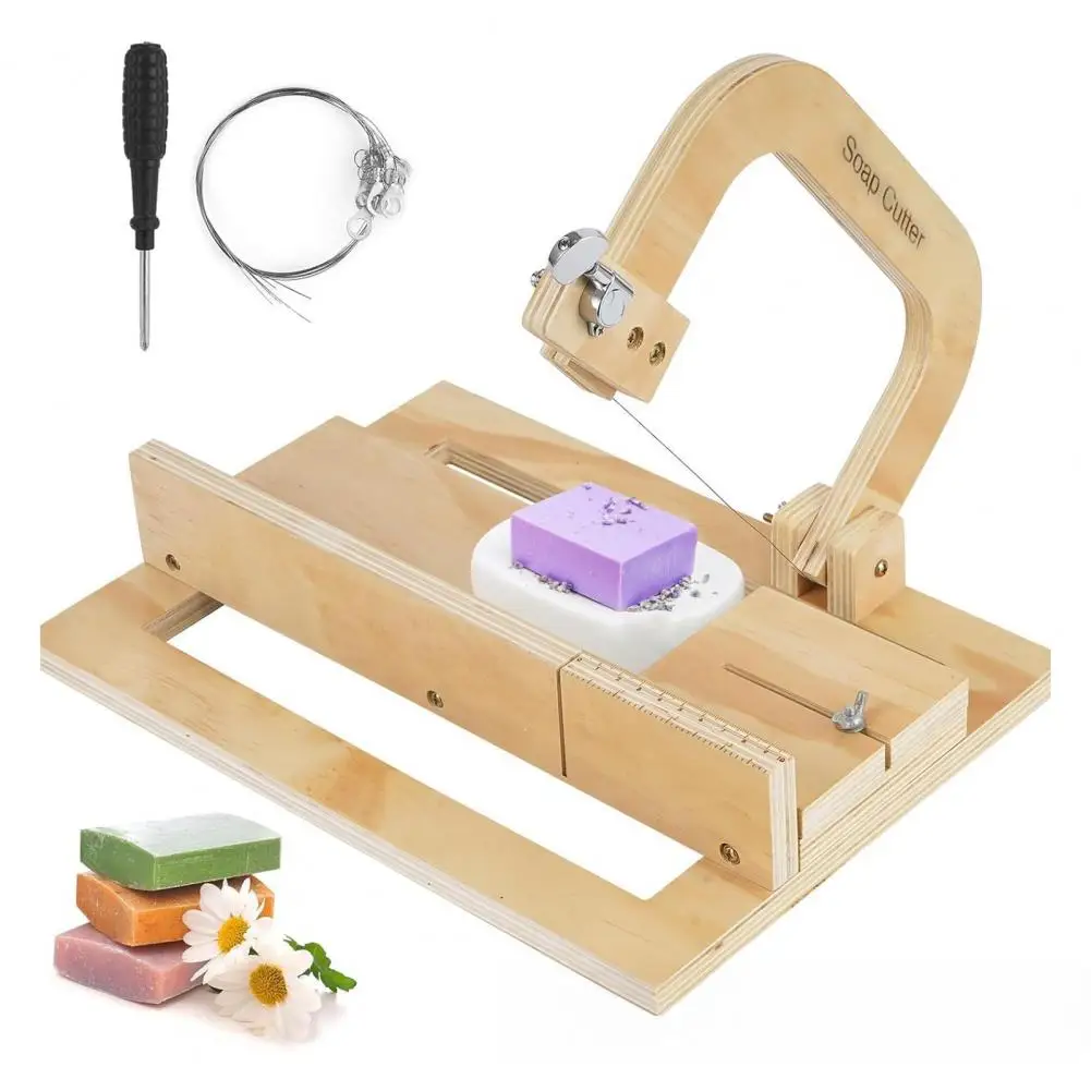 Wooden Soap Cutter Adjustable Single Wire Soap Slicer Professional Handmade Soap Butter Cheese Cutting Tool DIY Making Supplies