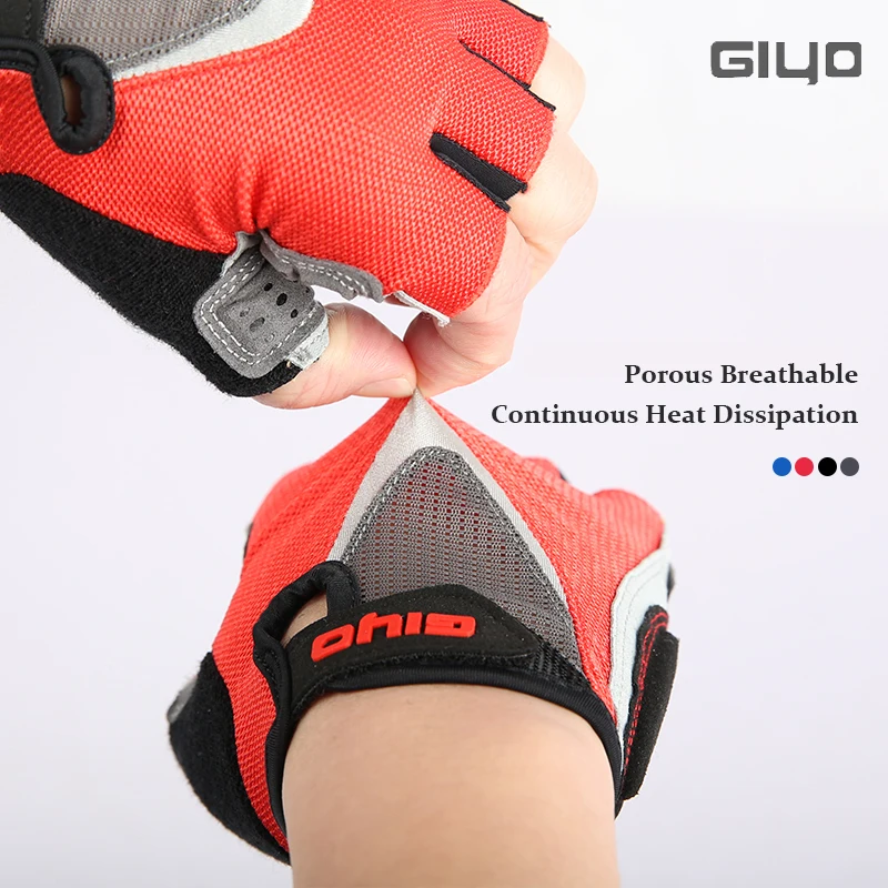 Guanti da ciclismo Giyo mezze dita GEL ispessito tessuto antiscivolo antiurto estate traspirante MTB Road Bike guanti senza dita