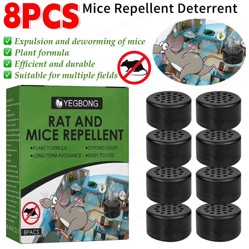 8Pcs/Set Keep Mice Out For House Peppermint Oil For Mice And Rats Mouse Squirrel For Home Garages RV Closets Trucks Car Engines