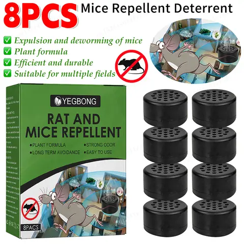 8Pcs/Set Keep Mice Out For House Peppermint Oil For Mice And Rats Mouse Squirrel For Home Garages RV Closets Trucks Car Engines