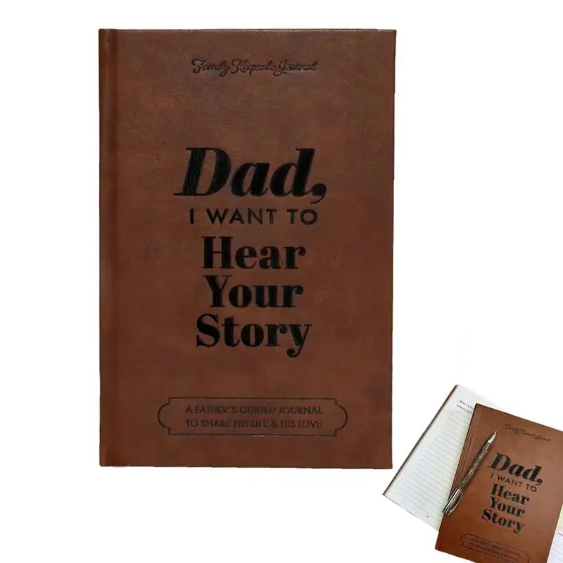 Dad,I Want To Hear Your Story Dad Leather Memory Books A Father's Guided Journal To Share His Life Memory Books