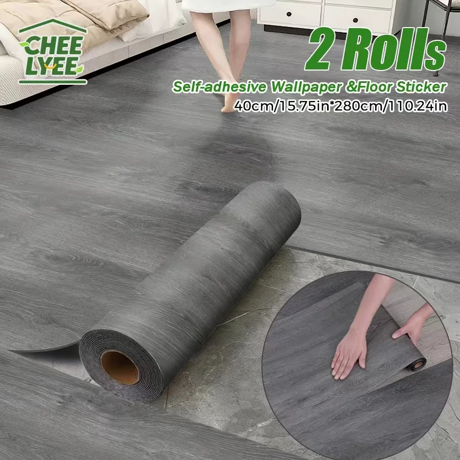 2 rollos de material autoadhesivo Sxp, pegatinas para pared y suelo, fáciles de pegar, 15,75 x 110,24 pulgadas, papel tapiz de espuma autoadhesivo, versión de 1,5 mm de grosor, adecuado para todos los espacios interiores