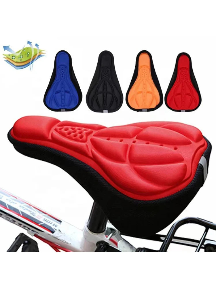 AliExpress NONE 1/2pcs Mountain Bike 3D Saddle Cover Thick Breathable Super Soft Bicycle Seat Cushion Silicone Sponge Gel Bike Seat Bicycle