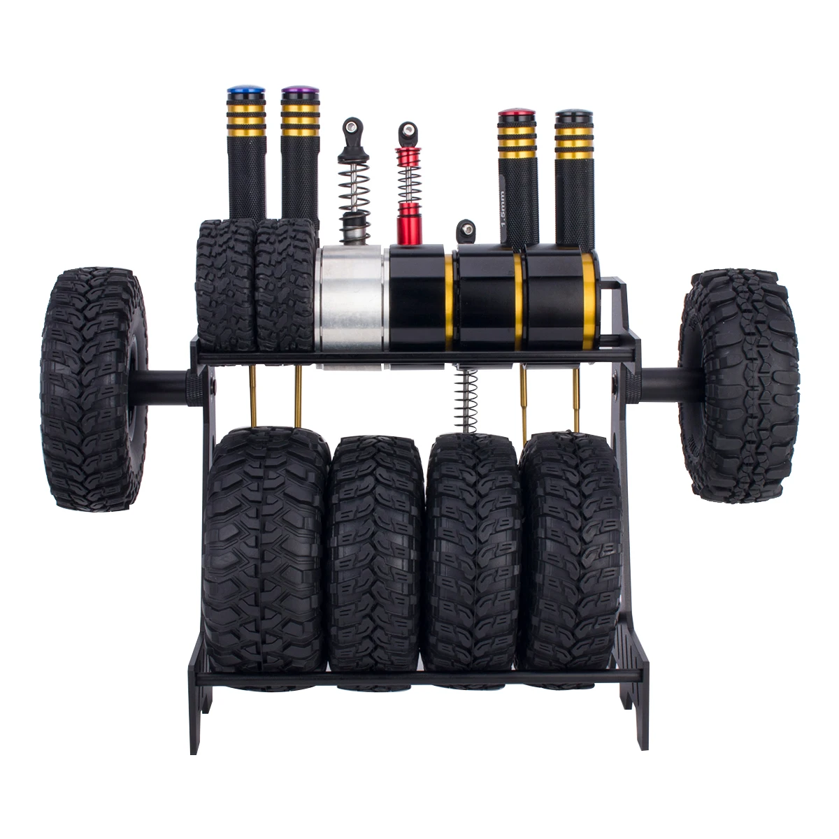 Aluminum 1.9" 2.2" Wheel Tires Rack Tire Shock Absorbers Display Stand for 1/10 RC Crawler Car SCX10 TRX4 TRX6 TAMIYA TT02 Tools